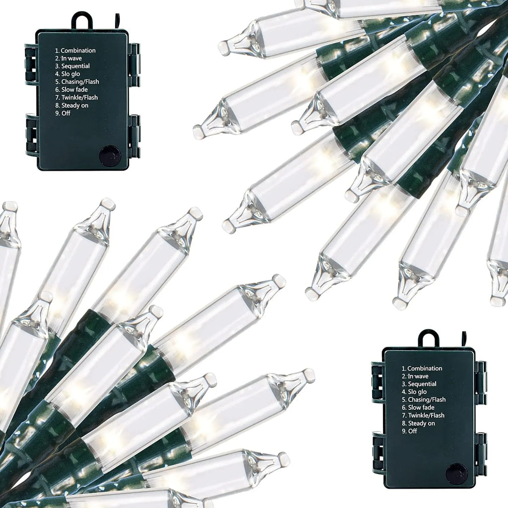 200 LED Clear Led Green Wire String Lights 34ft