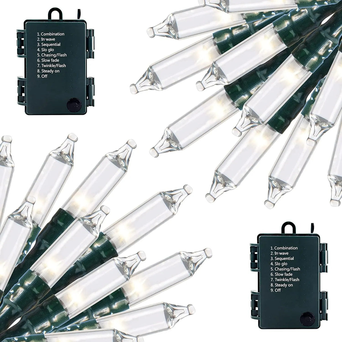 200 LED Clear Led Green Wire String Lights 34ft