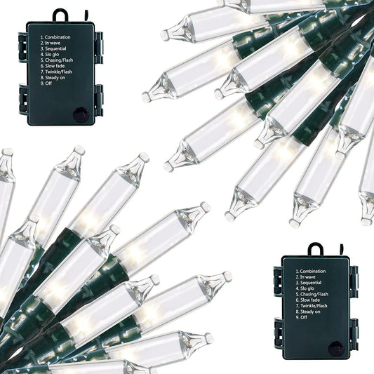 200 LED Clear Led Green Wire String Lights 34ft