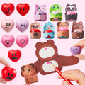 28Pcs Heart Stress Ball with Kids Valentines Cards for Classroom Exchange Gifts