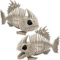 2Pcs 9.5in Halloween Fish Skeleton Animal Plastic Bones with Posable Joints