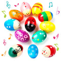 12Pcs 3in Wooden Easter Egg Shell Shakers Maracas