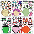 30Pcs 6Style Halloween Make-a-face Sticker Sheets