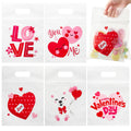 36 Pcs Valentine's Day Cellophane Gift Bag, Candy Treat Bag with 6 Designs for Kids Party Favor Supplies