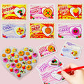 36Pcs 3D Dessert Erasers with Kids Valentines Cards for Classroom Exchange Gifts