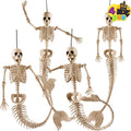 4 PCS 20in Halloween Mermaid Skeleton Plastic Bones with Posable Joints
