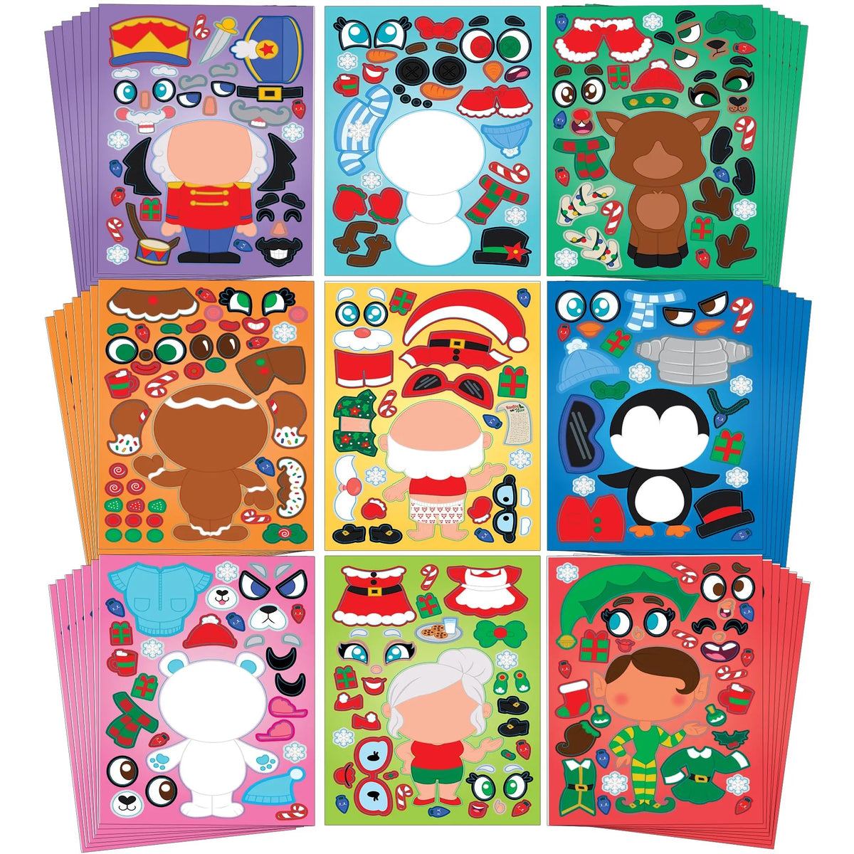 45Pcs Christmas Make A Face Sticker Make Your Own Arts & Crafts