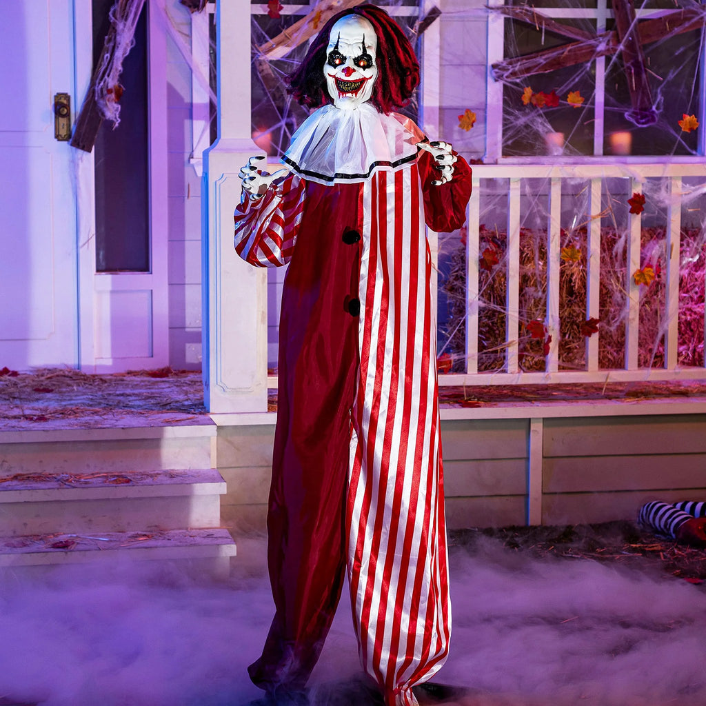 Standing Animated Scary Clown Decoration 5ft