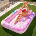 70in x 46in Large Blushing Pink Suntan Tub Pool Floats Sun Tan Tub (3)