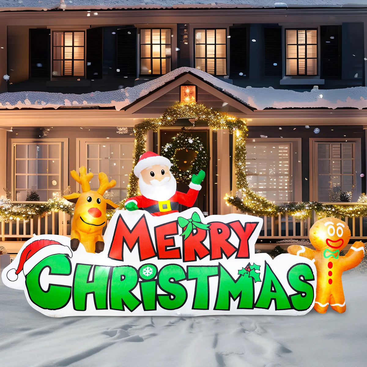 9.5ft Inflatable LED Merry Christmas Decoration