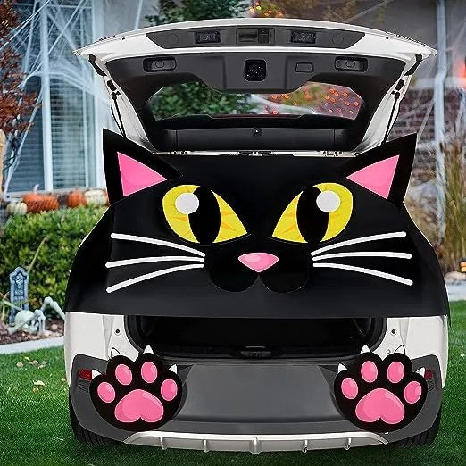 Black Cat Halloween Trunk or Treat Decor Kit