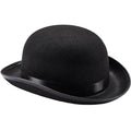 Black Bowler Hat for Adults, Derby, Clown Bowler, Victorian Accessory