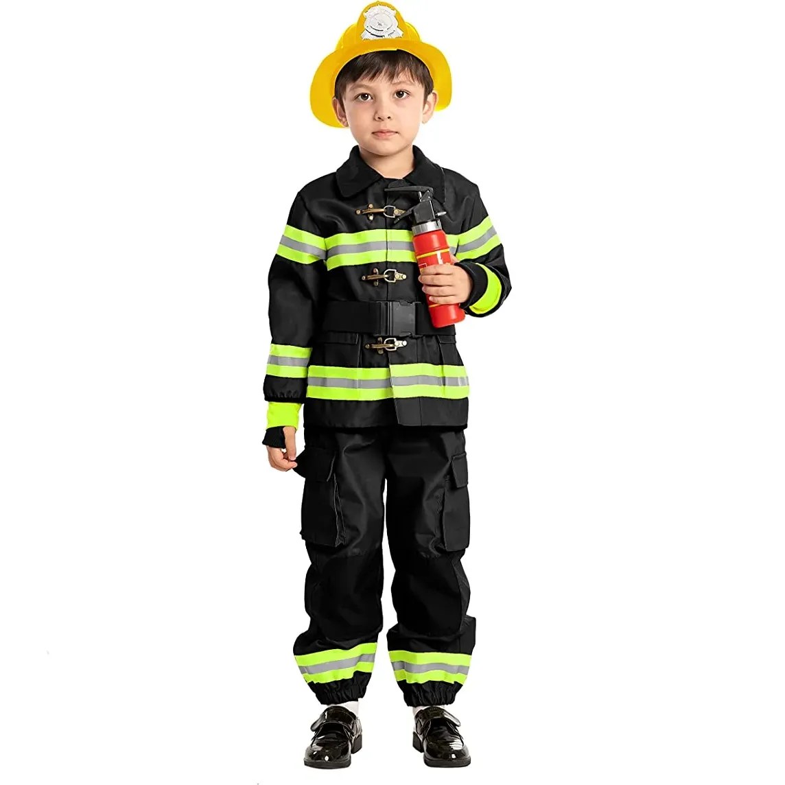 Child Boy Black Firefighter Costume