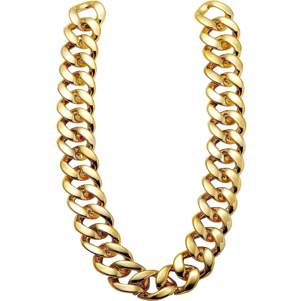 Chunky Gold Chain Plastic Hip Hop Necklace Costume Accessory