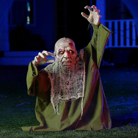 Halloween Animated Zombie Groundbreaker with Movable Arms