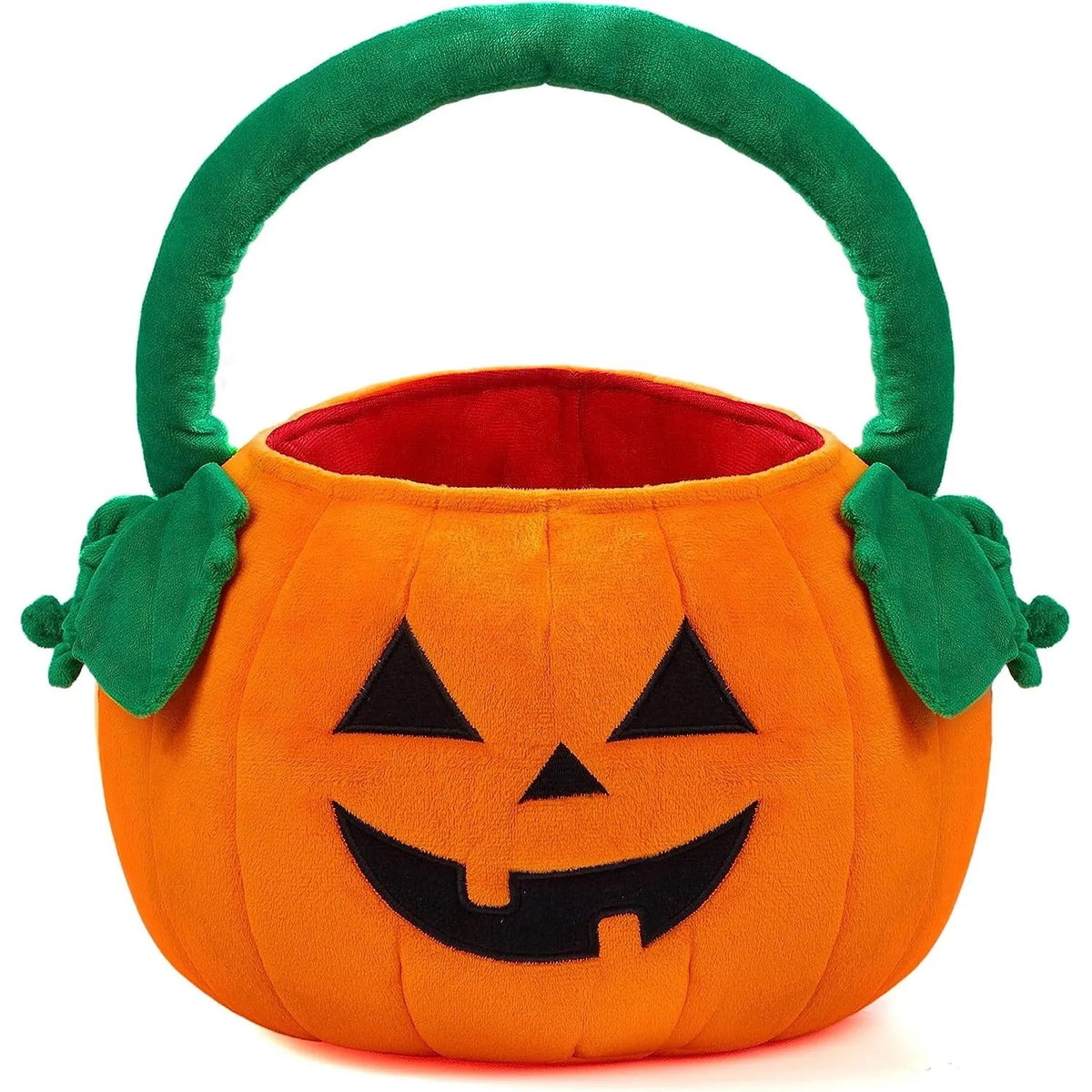 Halloween Pumpkin Plush Tote Bucket Candy Trick or Treat Bag