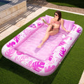 SLOOSH-More Large Inflatable Tanning Pool & Yard Lounger With Cup Holder, Pink (5)