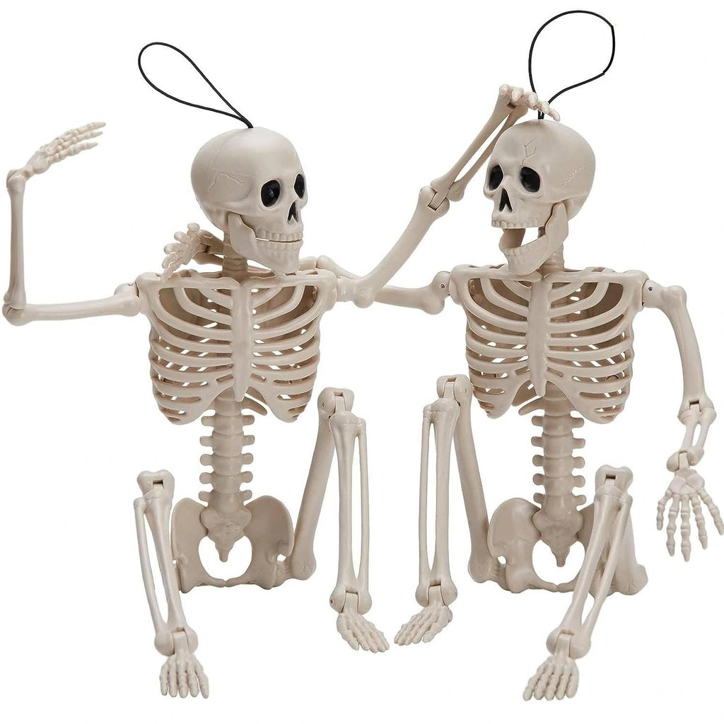2 pcs 16 inch halloween skeletons full body posable joints skeletons