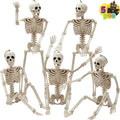 5 PCS Posable Halloween Skeletons 16 Inches Full Body Posable Joints