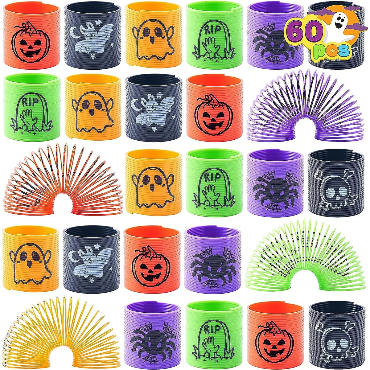 60 PCS Halloween Mini Magic Coil Spring Toys for Kids