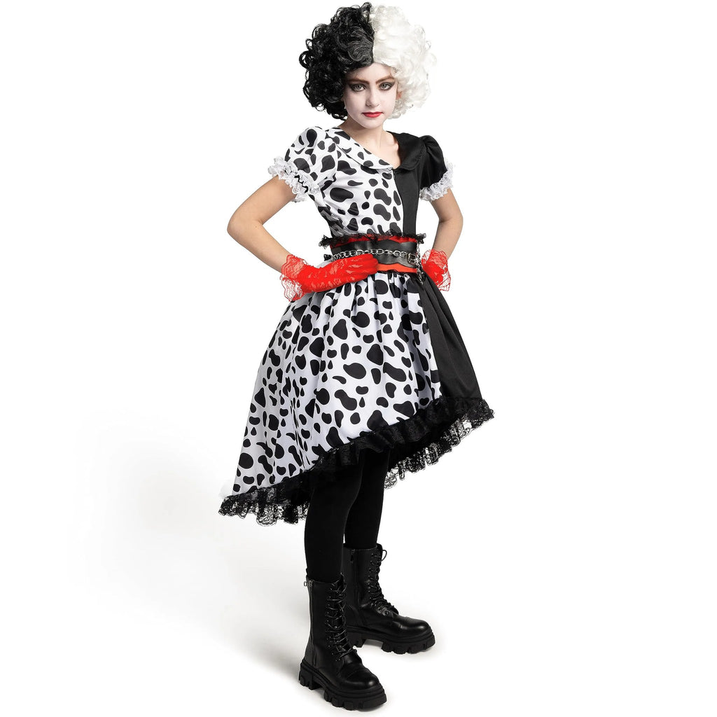 Polka Dots Dress Set for Girls Halloween Dress up and Costume parties