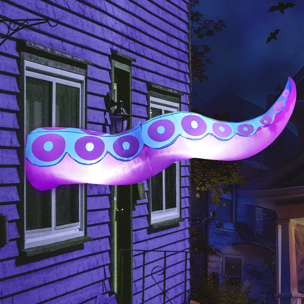Single Long Halloween Inflatable Purple Octopus Tentacle, 4.8ft