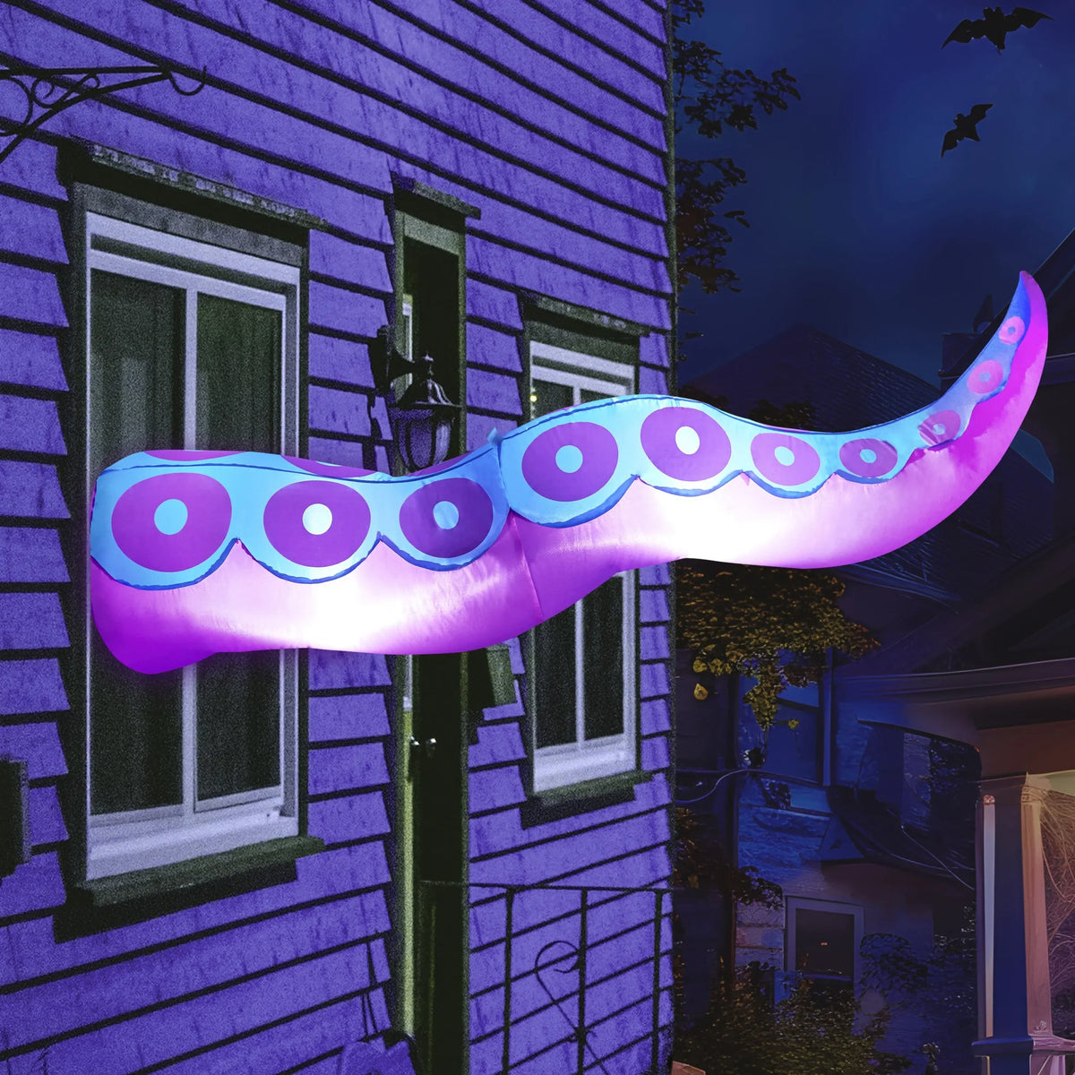 Single Long Halloween Inflatable Purple Octopus Tentacle, 4.8ft