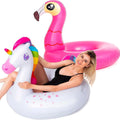2pcs 39in Inflatable Pool Float Flamingo and Unicorn