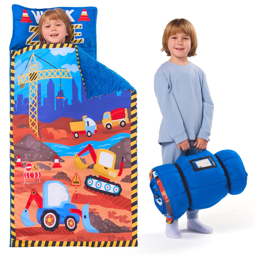Toddler Nap Mat with Pillow & Blanket - Roll Up Nap Mat for Preschool- Soft Kids Sleeping Mat (1)
