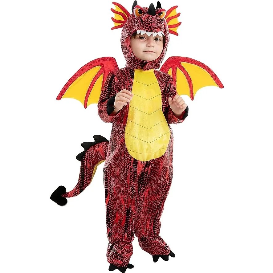Toddler Trick or Treating Red Dragon Costume For Halloween