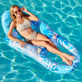 Inflatable Pool Floats Lounger Raft Floaties Water Floating Recliner Chair with Cup Holders