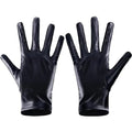 Unisex Shiny Black Metallic Gloves
