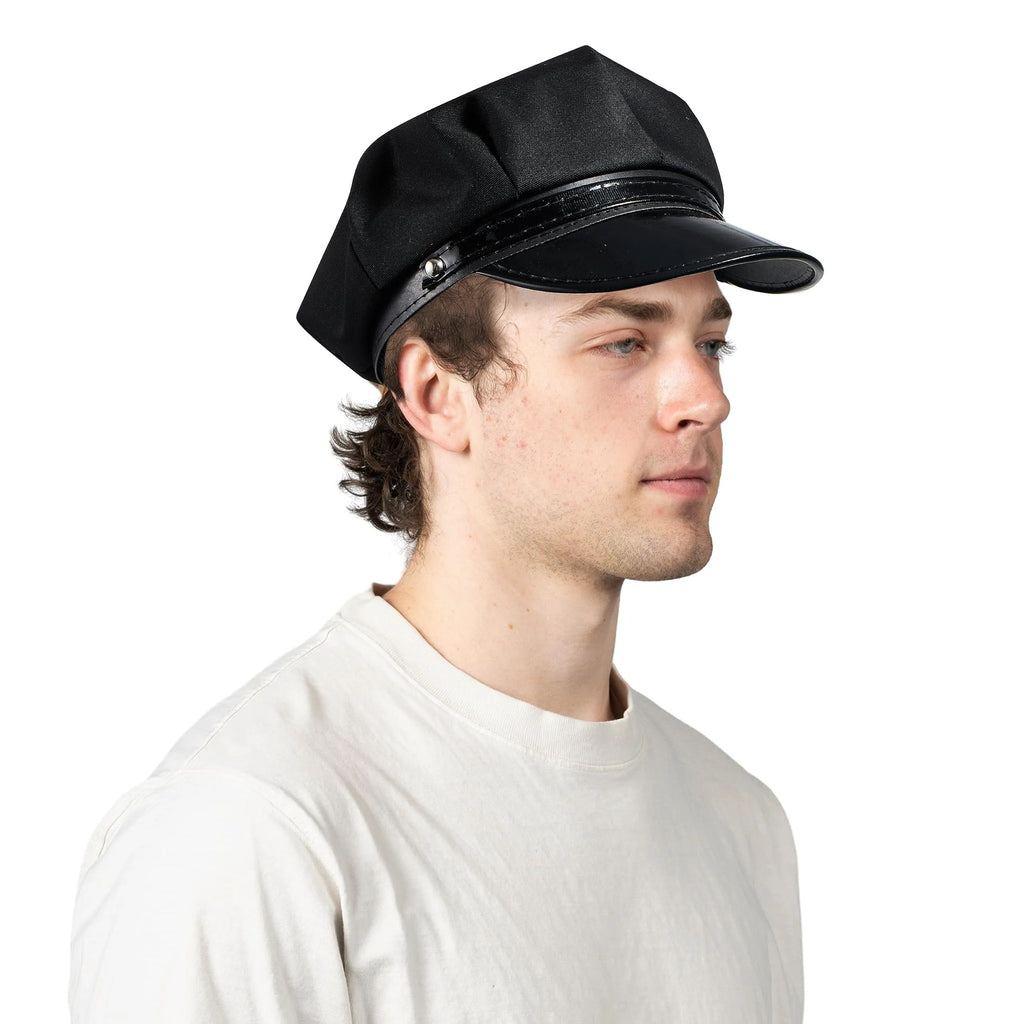 Universal Black Chauffeur Hat for Adults, Limousine Limo Taxi Driver Hat (4)